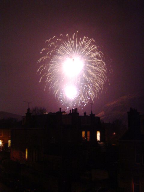 New Year fireworks from our B&B window