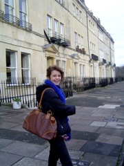 27th December - Olivia shows her new bag off outside the Traynor's place