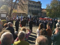 We walk across the road to a simple ceremony (not involving the military but the town's Pompiers and a couple of Gendarme).