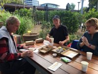 A Southbank picnic at with the St Lucia Athertons who took the ferry.