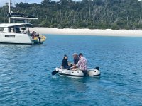 30 Aug - after a night anchored off the beach, another ship transfer