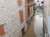 The view from our neighbour Hans' - water enters the garage and basement