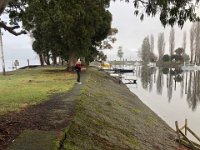 Across the road the family boat which regularly sailed the huge lake was berthed