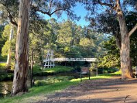 The walk to dinner after a day of planning. The Yarra River and mountains - lovely