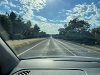 Off again and the road stretches ahead near Goolgowi on the Mid Western Highway