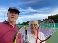 Trying to keep the tennis up at the university courts