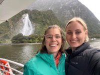 The gals cruise Milford Sound