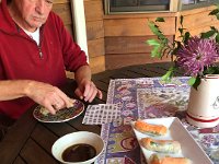 23rd - Stephen (perhaps still in French colonial mode?) makes some Viet rolls for lunch