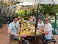 Paulie's niece Shari, Pete and kids, and Clayton drop in for lunch