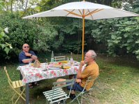 12th - Home for a week, so Michael came over for a drink in the garden