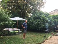 Back at La Cachette the guys set up for a Canadian/Swedish couple that they asked for dinner - Nils and Gillian. A lovely retired  architect and a WHO molecular biochemist who only retired in her early 80s!