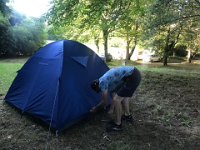 24th - en route home the guys pitch a tent near Rocamadour