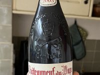 James and Keno's 2023 birthday gift for Stephen - a 2003 Châteauneuf. Yum.