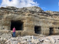 The hand-made caves were used to store fishing lines and nets