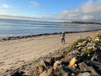 The lovely beach was a 1 minute walk from the house.