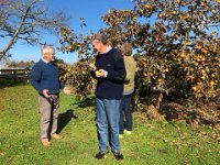 Pete tried, but failed, to stop his visitors from sampling so much of Justin and Liz's orchard