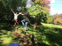 In Florence Park the Atherton men work on their yoga and balance