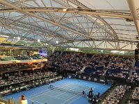 10th - Olivia takes time out to watch tennis at the Adelaide Open in the dry heat.