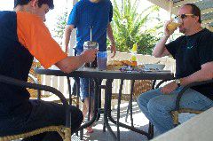 Breakfast on the upstairs deck