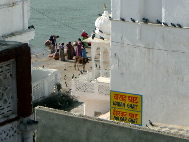 The bathing Ghat on the lake