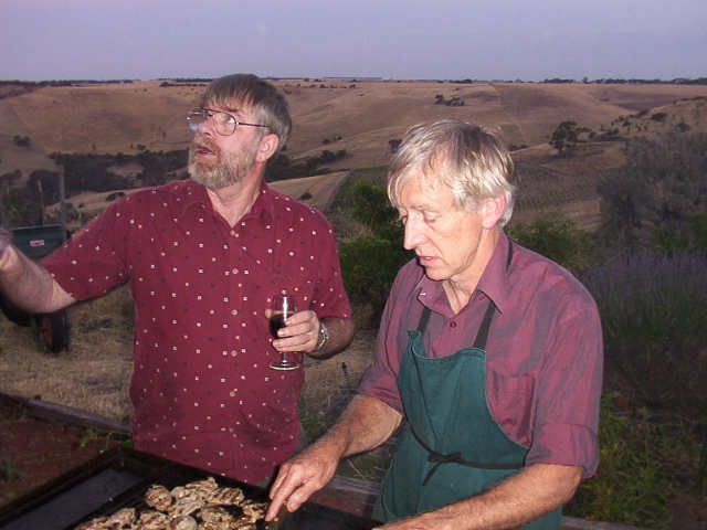 What a view! Richard and Donal cooking