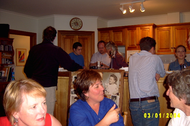 Nick Stephen and Donald tasting the hosts' wines.