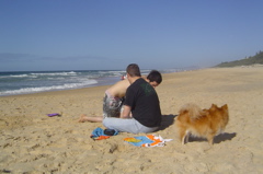 This was Rusty's firwt beach experience