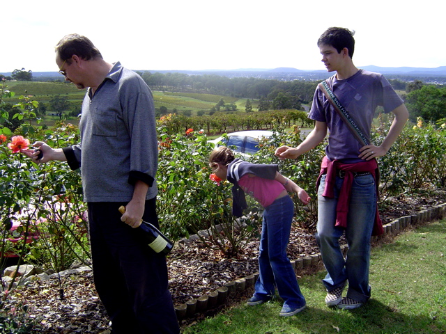 Champers in hand, the roses deserve an inspection