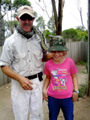 Olivia and a Carpet Python 