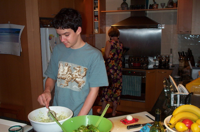 Jim is the salad chef