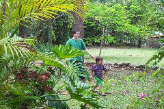 Nick plays catch with Dan